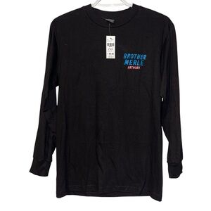 Brother Merle Artwork Graphic Visual Junk Co. Black Long sleeve Shirt Men's